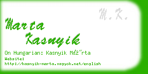 marta kasnyik business card